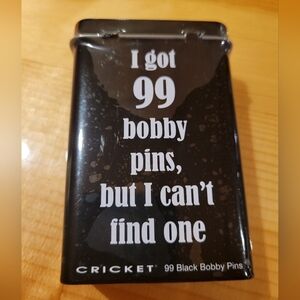Cricket Black Bobby Pins Tin